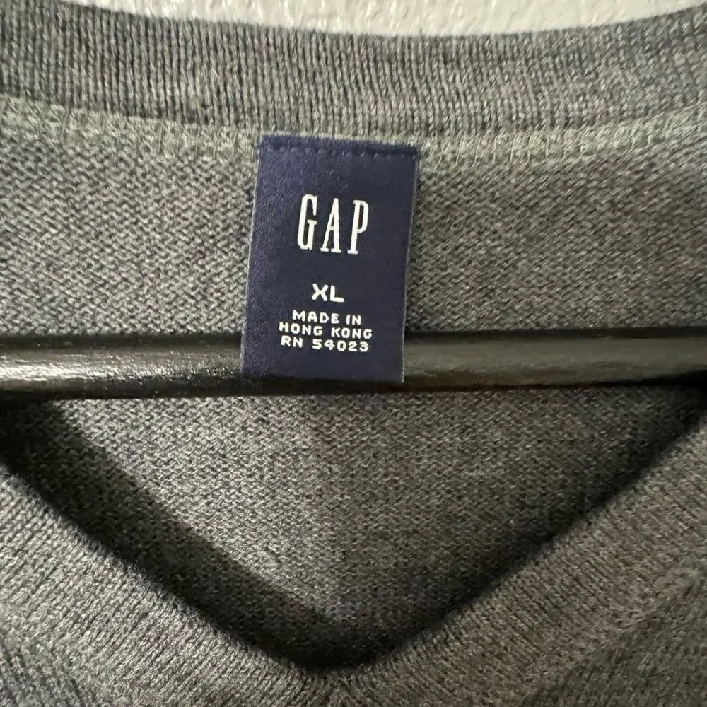 Vintage Gap Men’s Grey Cotton/Wool Sweater Size XL